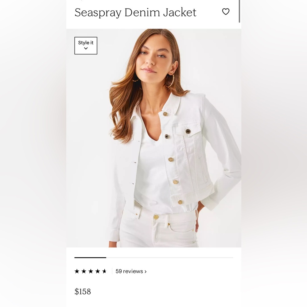 Lilly Pulitzer White Denim Jacket
